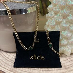 Never worn bracelet & necklace set - Gold & Emerald Green